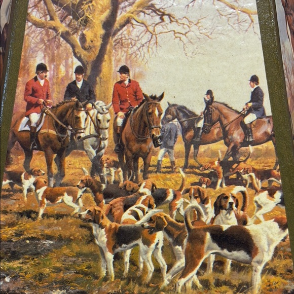 Vintage Fox Hunting Themed Decorative Lamp Shade - Picture 5 of 16